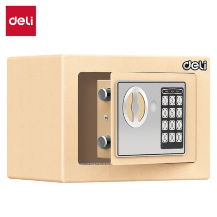 ตู้เซฟนิรภัย DELI ET512-BR-01 ขนาด 17X23X17 CM 3KG สีครีม_0